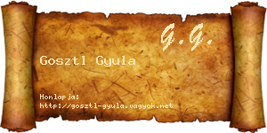 Gosztl Gyula névjegykártya